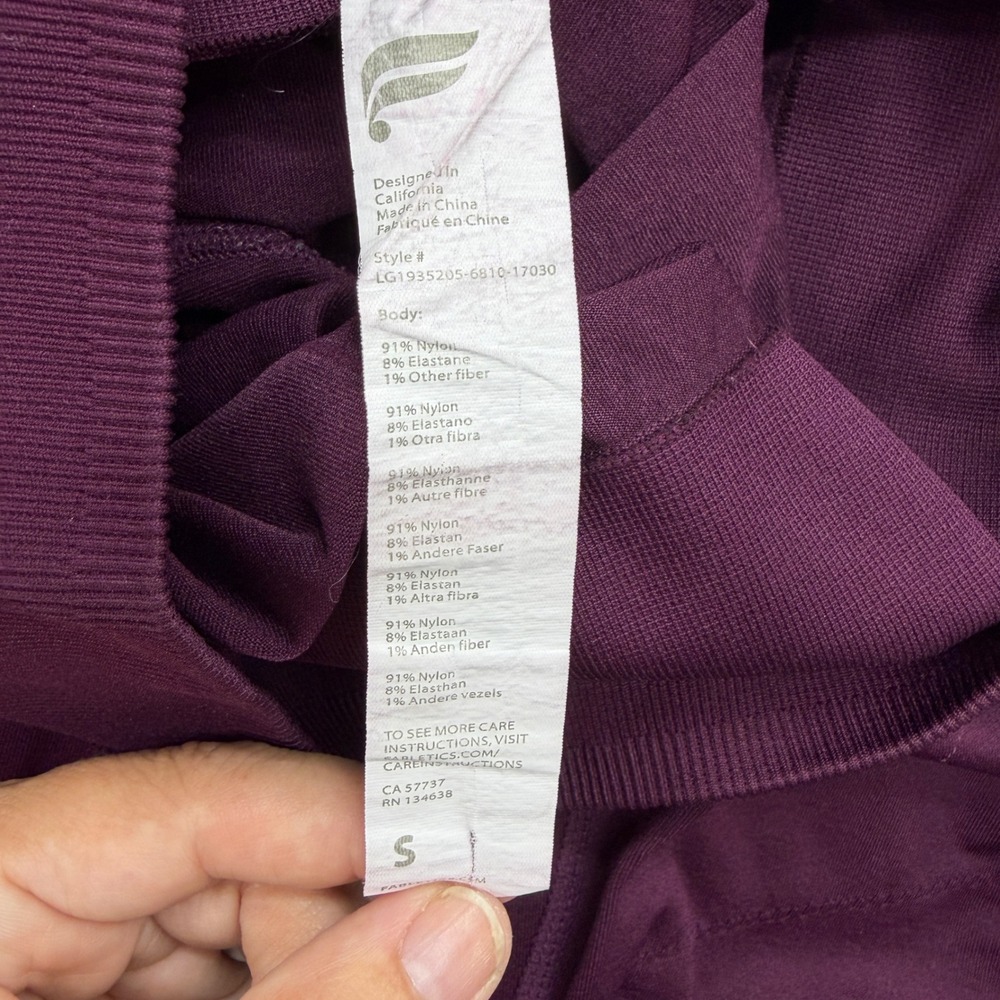 Fabletics Sync Seamless High Waisted 7/8 Leggings Women's S Burgundy Mesh - Picture 9 of 9